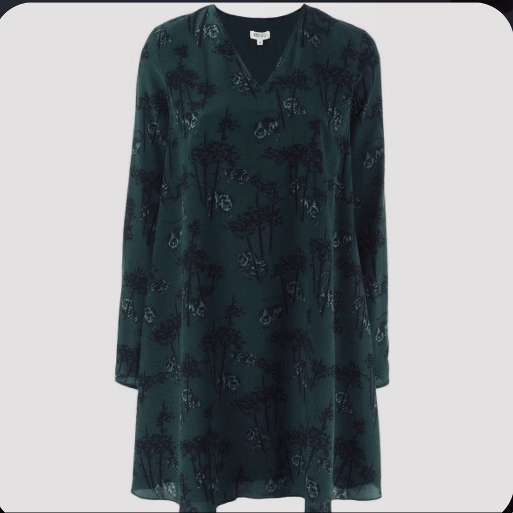 Kenzo Tiger Bamboo Silk Mini Dress